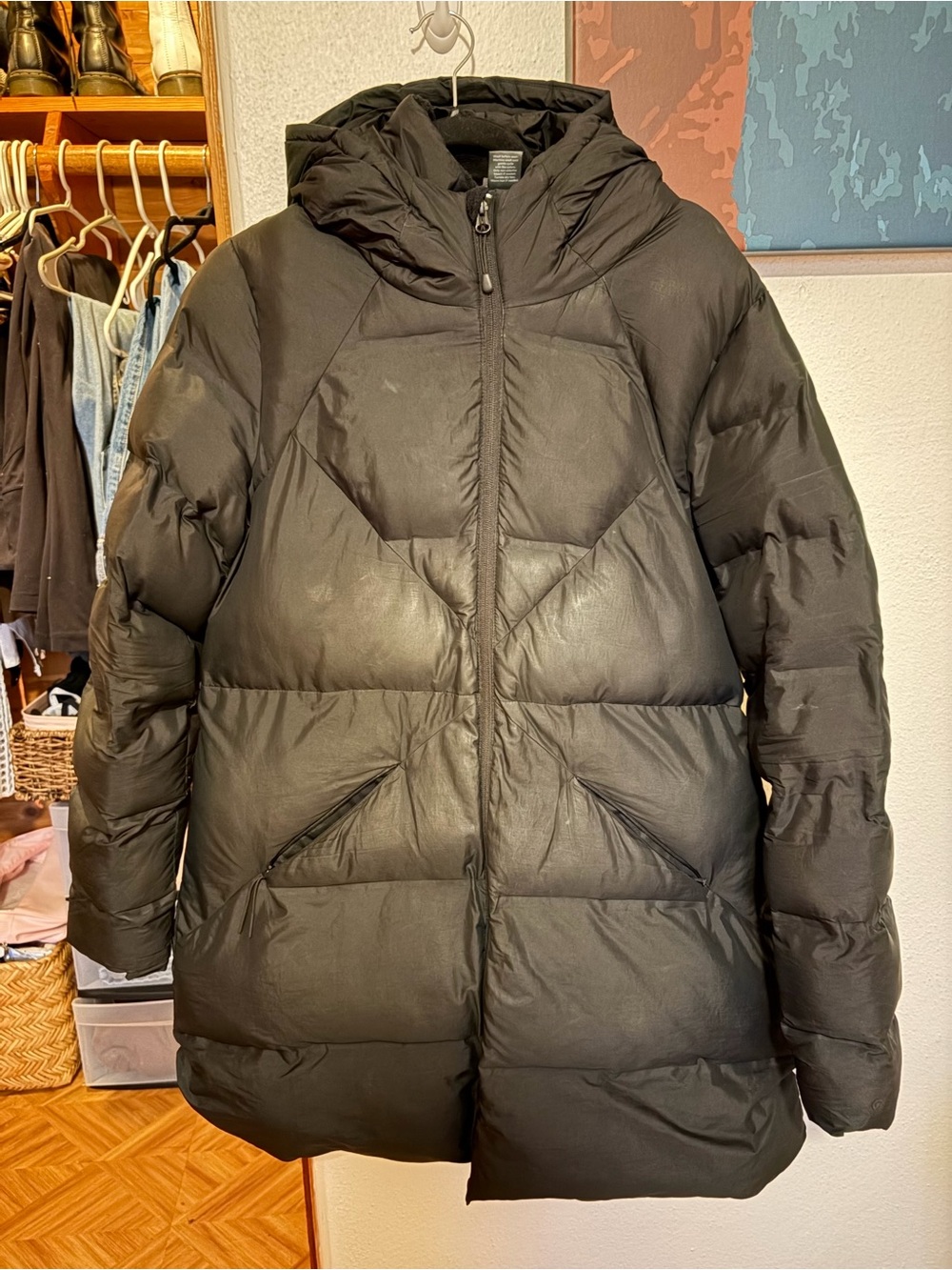 Women's Champion Black Long Puffer Coat - Insulated Winter Jacket